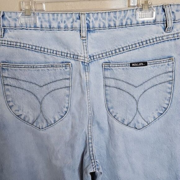 Rolla's 31 Classic Straight Courtney  High Rise Button Fly Blue Denim Jeans - Picture 7 of 13